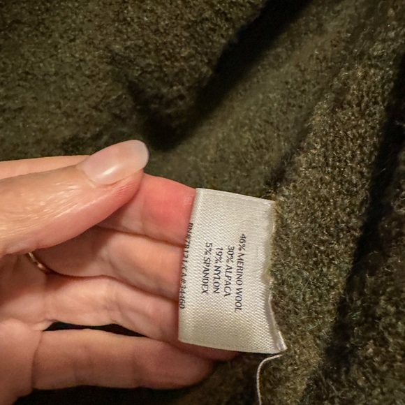 Eileen Fisher Olive 🫒 Green Merino Wool Open Cardigan - Picture 3 of 4